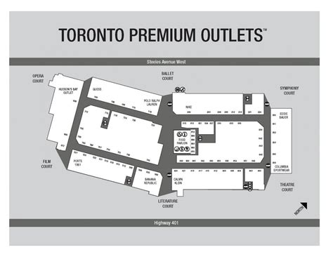 toronto premium outlet map.